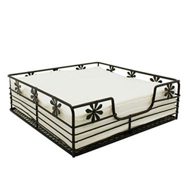 Imagem de CVHOMEDECO. Porta-guardanapos de papel decorativo Primitives para coquetel, enferrujado, 21,5 x 21,5 x 5,3 cm