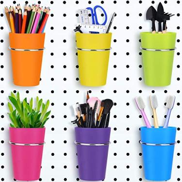 Imagem de Conjunto de 6 caixas de papelão com anéis, acessórios de pegboard, porta-copos, organizador de toalha, cestas de pendril, kit de ganchos para armazenamento de materiais de arte e artesanato
