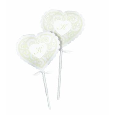 Imagem de Wilton Kit de envoltório de bolso de pirulito de coração branco com glitter, 20 unidades
