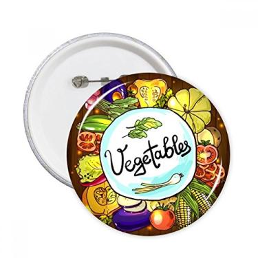 Imagem de Legumes Corn Redish Redish Repolho Chinês Pinos Redondos Emblema Botão Decoração Acessório 5 peças