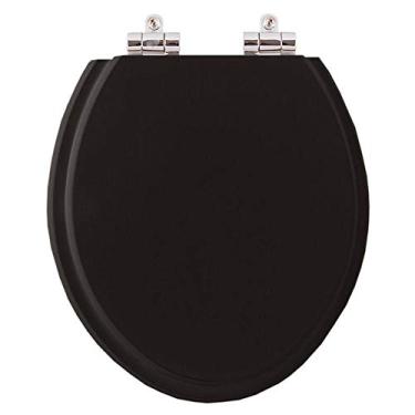 Imagem de Assento Sanitario Poliester com Amortecedor Flamingo Preto para Vaso Incepa