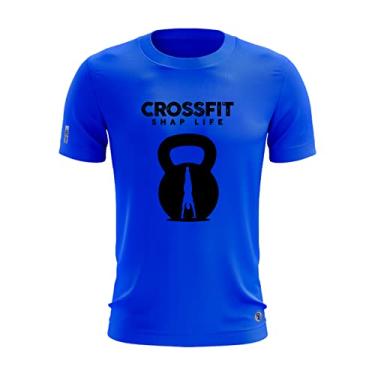 Imagem de Camiseta Shap Life CrossFit Treino Corrida Academia Gym Cor:Azul;Tamanho:GG