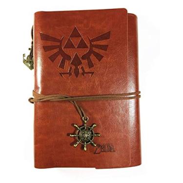 Imagem de Caderno de couro PU vintage para diário, diário de viagem e notas, porta-cartões-Legend of Zelda
