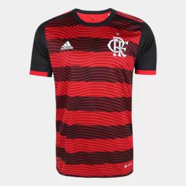 Imagem de Camisa Flamengo I 22/23 S/N Torcedor Adidas Masculina - Vermelho+Preto