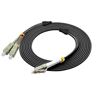 Imagem de Jeirdus Cabo de fibra óptica OM1 de 1 metro LC para SC ao ar livre duplex 62,5/125 OM1 multimodo 1M LC-SC