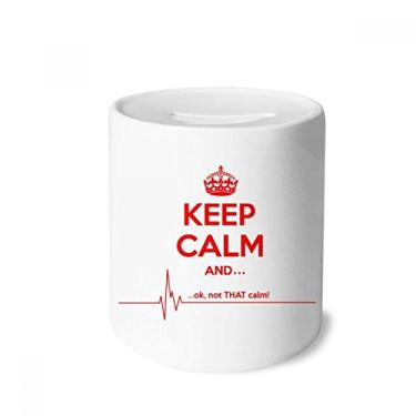 Imagem de DIYthinker Caixa de cerâmica com citação Keep Calm vermelha e preta para presente de cofrinho