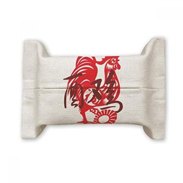 Imagem de Ano Novo do Galo Animal China Zodíaco Suporte de capa de papel de tecido de algodão saco de linho
