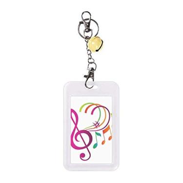 Imagem de Music Notation Green Orange Pink Badge protetor de cartão de crédito amarelo Bell