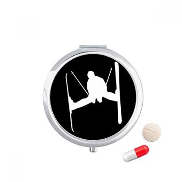 Imagem de Caixa de armazenamento de medicamentos preta para esqui de inverno com contorno de comprimidos