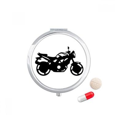 Imagem de Caixa de comprimidos com contorno de padrão de motocicleta mecânica, caixa de armazenamento de medicamentos, dispensador de contêiner