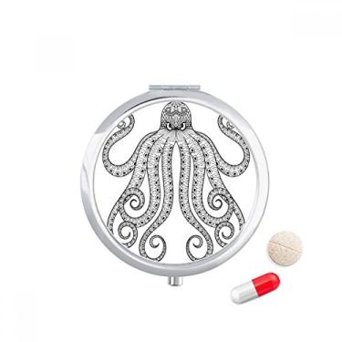 Imagem de Paint Octopus Oito Caixa de Comprimidos Preto Bolso Armazenamento de Remédio Dispensador de Recipiente