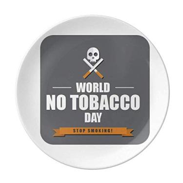 Imagem de Logo World Prato No Tobacoo Day Sem Fumo Decorativo Porcelana Salver Prato de Jantar