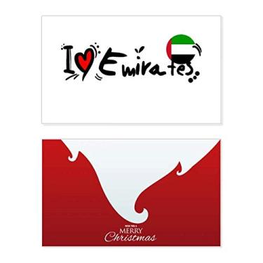 Imagem de I Love Emirates Bandeira da Palavra Love Heart Ilustration Holiday Merry Christmas Cartões de parabéns Mensagem de Natal