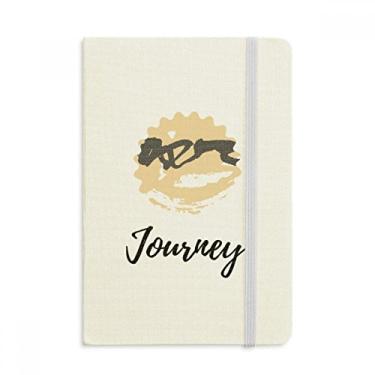 Imagem de Caderno de arte de plantas abstratas amarelo amor oficial tecido capa dura diário clássico