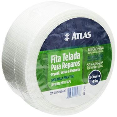 Imagem de Atlas - Fita Telada Autoadesiva de Fibra de Vidro de 50mm x 45m para Reparos em Gesso, Drywall e Acartonado