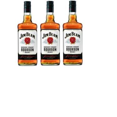 Imagem de Kit Whiskey Jim Beam Bourbon 1L 3 Unidades