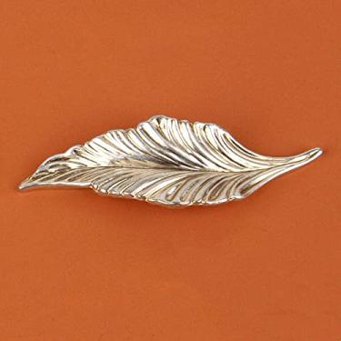 Imagem de Folhas criativas puxador móveis vintage cozinha guarda-roupa puxadores de armário gaveta maçaneta de porta estilo sólido luxo puxadores, H, 3