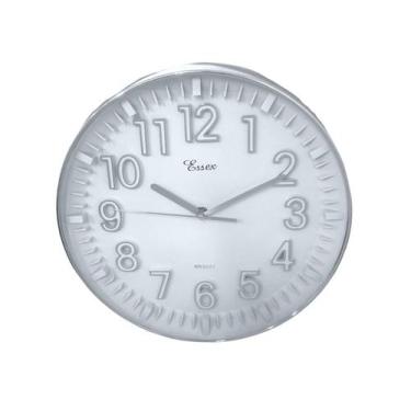 Imagem de Relógio De Parede 30X4cm Dial Sweep Redondo Branco E Prata - Cim