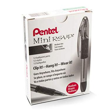 Imagem de Pentel Caneta esferográfica RSVP Mini, (1,0 mm), linha média, tinta verde, pacote com 12 (BK91MND-D)