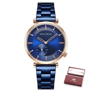 Imagem de Relógio Feminino Mini Focus Mf0333l à Prova D`água Azul