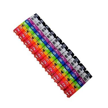 Imagem de Anilha Colorida C/Números 0 a 9 P/Cabos Até 6MM (100 peças) - Speedlan