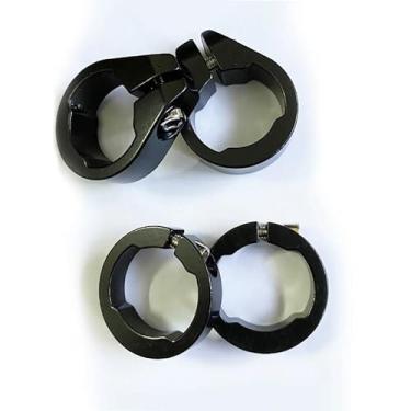 Imagem de Anel de bloqueio de capa de guidão de bicicleta de montanha BMX peças de bicicleta anel de bloqueio de punho de bicicleta anel de bloqueio de guidão de liga de alumínio (preto)