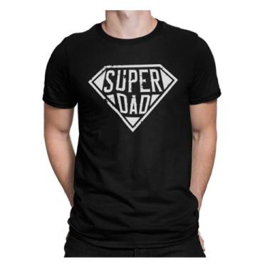 Imagem de Camiseta Camisa Super Dad Super Pai Masculina Preto - Liga Fashion