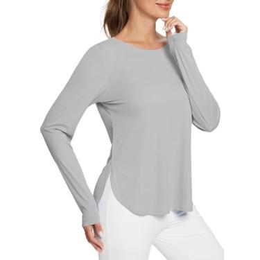 Imagem de BALEAF Camisas de sol femininas FPS 50+ manga comprida para caminhadas, leve, secagem rápida, proteção UV, roupas ao ar livre, 01 - Cinza, P