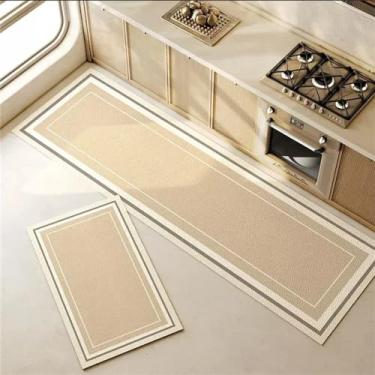 Imagem de Tapete de cozinha impermeável, grande área, pvc, couro, sala de estar, decoração de casa, antiderrapante, 7,160x230cm