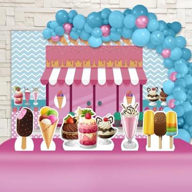 Imagem de Kit Decoração Festa de Aniversário Infantil Sorveteria Sorvete