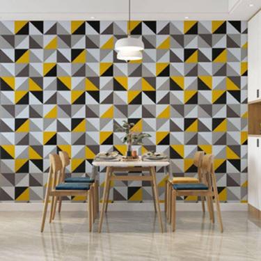 Imagem de Papel de Parede Geométrico Mesclado Color Adesivo Autocolante Sala Quarto Copa