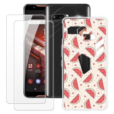 Imagem de MILEGOO Capa para Asus ROG Phone ZS600KL + 2 peças protetoras de tela de vidro temperado, capa ultrafina de silicone TPU macio à prova de choque para Asus ROG Phone ZS600KL (6 polegadas)