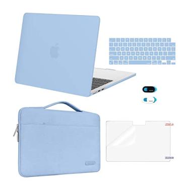 Imagem de Capa MOSISO compatível com MacBook Air de 13 polegadas M4 A3240, M3 A3113, M2 A2681, 2025/2024/2023/2022, capa rígida e bolsa, capa de teclado, capa de webcam e película de tela para MacBook Air de