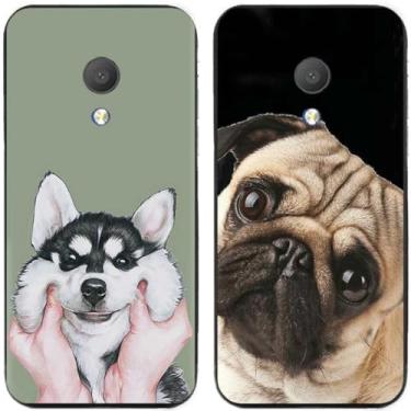 Imagem de 2 peças Husky Pug Dog impresso TPU gel silicone capa de telefone traseira para Alcatel Series (Alcatel 1C 2019)