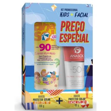 Imagem de Kit  Protetor Solar Kids Fps 90 100G+ Facial Fps 50 60G- Anasol