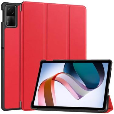 Imagem de Kepuch Custer Capas para Xiaomi Redmi Pad SE 11",Couro-PU Bolsas Estojos - Vermelho