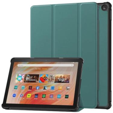 Imagem de Kepuch Custer Capas para Fire HD 10 2023,Couro-PU Bolsas Estojos - Verde