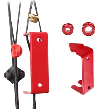 Imagem de SPG Mira Peep Sight de alumínio de 1/10.2 cm 3/40.6 cm ou mira espiada de tubo com divisor de corda para arco composto de arco e flecha (vermelho - 1/10.2 cm + 3/40.6 cm)