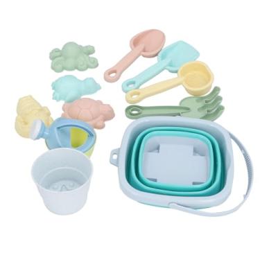 Imagem de Conjunto de Brinquedos de Praia Dobráveis ​​para Crianças e Meninas, 11Peças de Brinquedos de Areia, Balde de Areia Dobrável e Pás Definidas Com Moldes de Areia,Brinquedos de