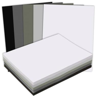 Imagem de MixTeach 240 folhas de papel cartolina cinza sortido 21,6 x 28 cm de espessura média 180 g/m29,5 kg, papel kraft preto e branco para impressão para álbuns, convites, materiais de artesanato DIY