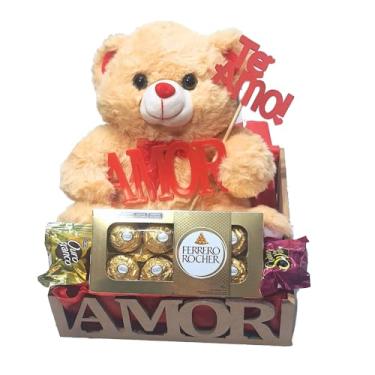 Imagem de Cesta Namorados Amor Com Urso E Ferrero Rocher