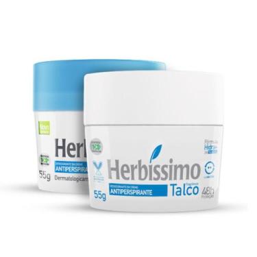 Imagem de Kit Desodorante Creme Antitranspirante Herbissimo 55G Talco E Sensitiv