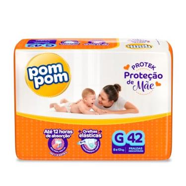 Imagem de Fralda Pom Pom Protek Proteção de Mãe Mega G 42 Unidades