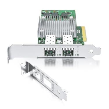 Imagem de REDLUX Placa de rede PCI-e de 10 GB (NIC) com chip Broadcom BCM57810S, duas portas SFP+, Compare com Broadcom BCM57810S, PCIE 2.0 X8, suporta Windows/Windows Server/Vmware Esxi