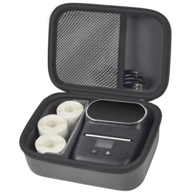 Imagem de Capa compatível com máquina de etiquetas Phomemo M110 – Mini máquina de etiquetas térmica Bluetooth portátil, bolsa de armazenamento para etiquetas de impressora, cabo USB e acessórios preto (apenas