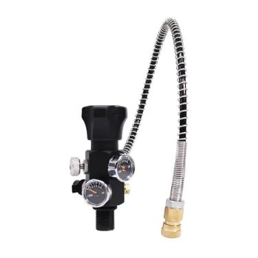 Imagem de Válvula de cilindro de mergulho M18x1,5 DIN Adaptador de mergulho com manômetro, válvula de tanque de mergulho de 4500 PSI, mangueira de 56 cm para tanque de ar, rifle de ar PCP, paintball, tanque HPA