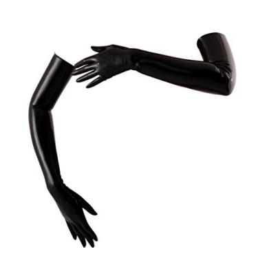 Imagem de Luvas longas de látex - fetiche - preto - EUA (GG)