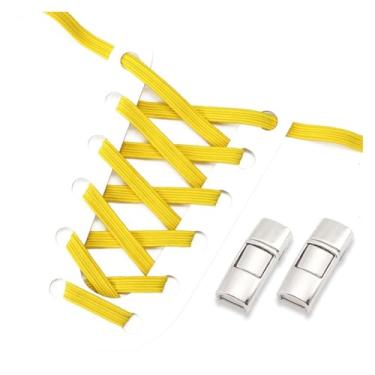 Imagem de No Tie Shoe Laces Men And Women Sneakers Metal Lock Lazy People Shoelace Elastic Shoelaces Shoe Accessories(Yellow)