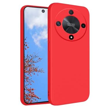 Imagem de Yarxiawin Capa para celular Honor Magic 6 Lite de silicone macia à prova de choque Honor Magic 6 Lite capa protetora roxa fina capa protetora antiimpressão digital fofa (vermelha)