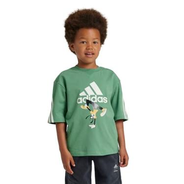 Imagem de adidas Camiseta infantil unissex do Mickey Mouse da Disney, pré-amada verde/off-white, Pré-amado verde/Off White, P